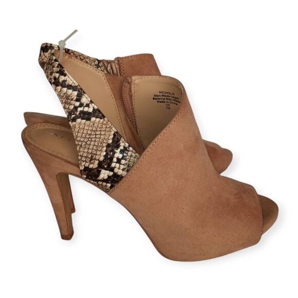 KELLY & KATIE TAN SUEDE SNAKE PRINT SLING BACK HEELS SZ.7 EUC. - Picture 3 of 8